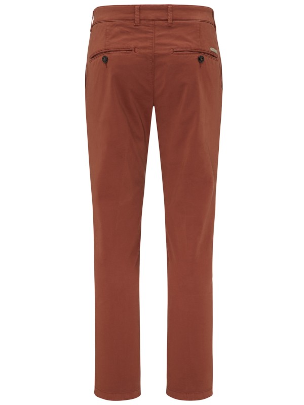 pantalon coton stretch couleur brique