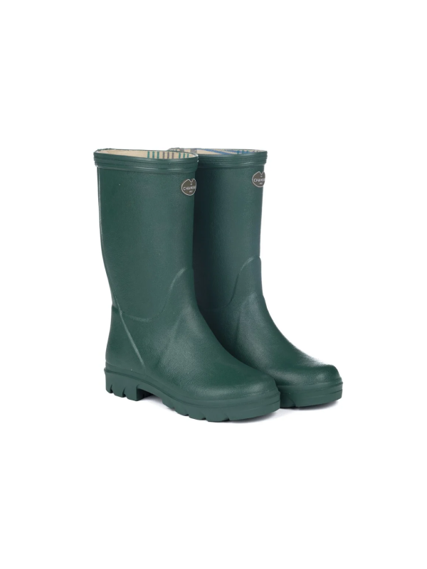 Bottes pour enfants Le Chameau Petite Aventure verte avec doublure en jersey